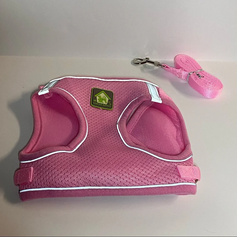 Pink Cat Harness With Leash